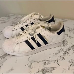 Navy blue adidas superstar